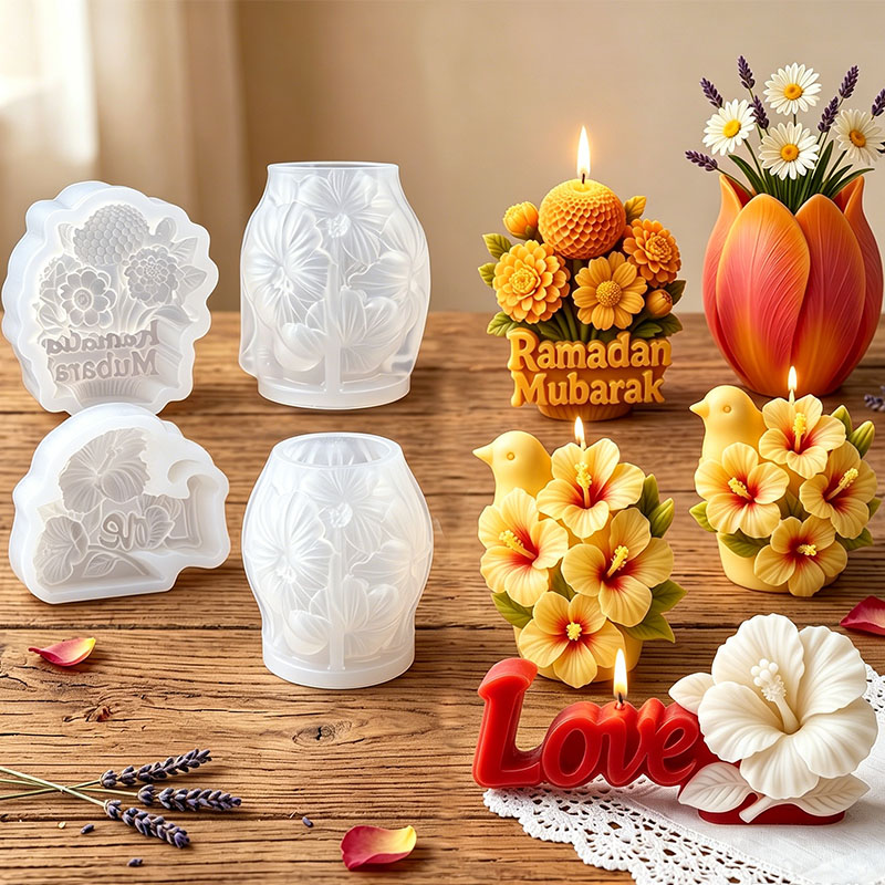 Florist Supply Vases - 3D 꽃 양초 실리콘 몰드 (웨딩,