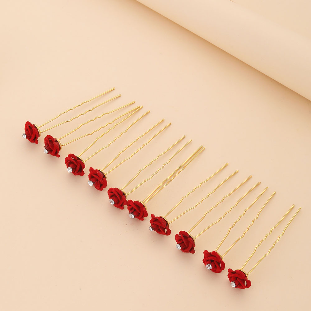 10Pcs 로즈 헤어 액세서리 웨딩 신부 머리핀 꽃 헤 - Supply Florist 리뷰 및 가격