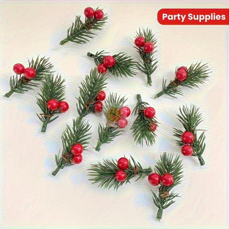 인조 크리스마스 소나무 가지 20개, 사실적인 빨간 열 - Supply Florist 리뷰 및 가격